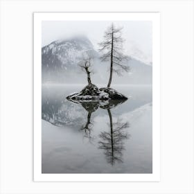 Lone Tree In A Lake Art Print