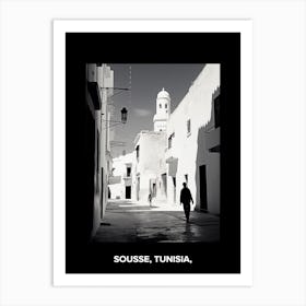 Poster Of Sousse, Tunisia,, Mediterranean Black And White Photography Analogue 1 Art Print