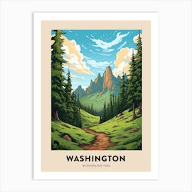 Wonderland Trail Usa 2 Vintage Hiking Travel Poster Art Print