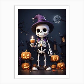 Halloween Skeleton 8 Art Print