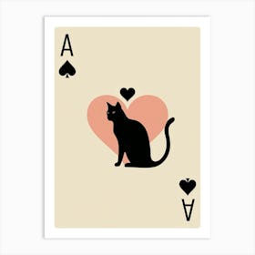 Cat Playing Cards 1 Art Print