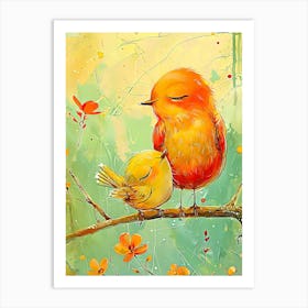 Mother And Baby Bird Art Print