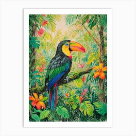 Toucan In The Jungle Art Print