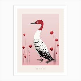 Minimalist Common Loon 2 Bird Poster Art Print