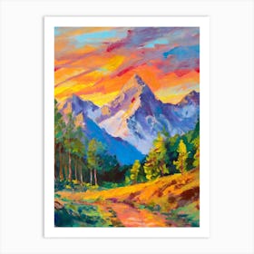 Sunset In The Mountains 3 Art Print