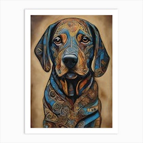 Abstract Art Of Tribe Dog Art Print