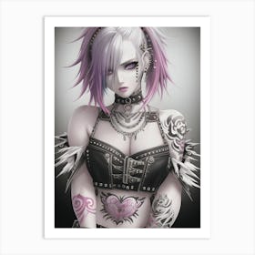 Pretty Punk Girl - Hall-O-Gram Creations 38 Art Print