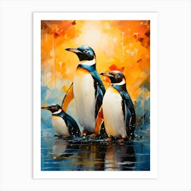 Frosty Bonds Penguin Family Moments Art Print