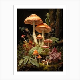 Forest Mushrooms 2 Art Print