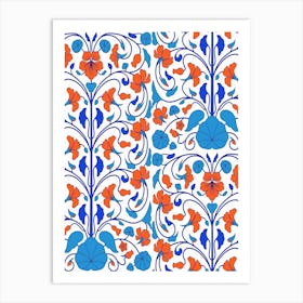 Turkish Floral Pattern — Iznik Turkish pattern, floral decor 1 Art Print