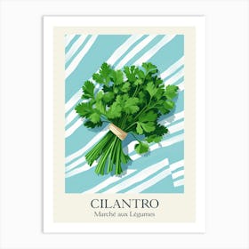 Marche Aux Legumes Cilantro Summer Illustration 8 Art Print