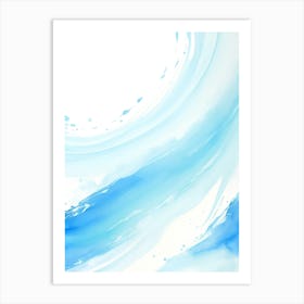 Blue Ocean Wave Watercolor Vertical Composition 128 Art Print