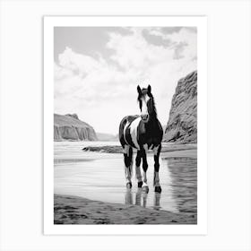 A Horse Oil Painting In Anakena Beach, Easter Island, Portrait 4 Art Print