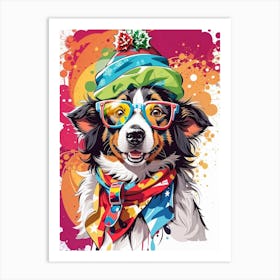 Dog With Glasses Art Print