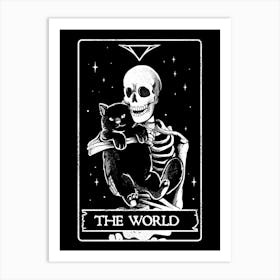 The World - Death Skull Cat Gift Art Print