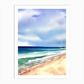 Fingal Bay Beach, Australia Watercolour Art Print
