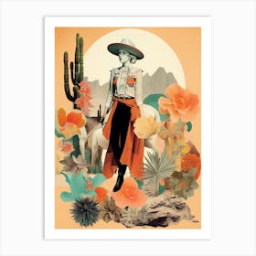 Collage Of Cowgirl Cactus 2 Art Print