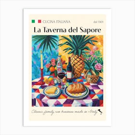 La Taverna Del Sapore Trattoria Italian Poster Food Kitchen Art Print