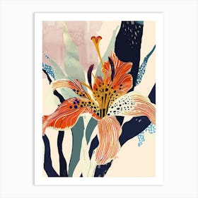 Colourful Flower Illustration Lily 3 Art Print