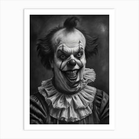 Twisted Laughter Creepy Freaky Clown Art Print