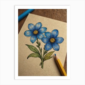 Forget Me Not 1 Art Print