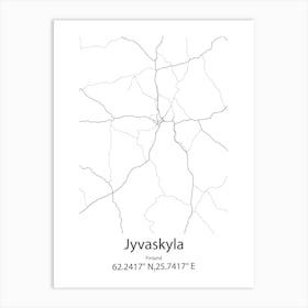 Jyvaskyla,Finland Minimalist Map Art Print