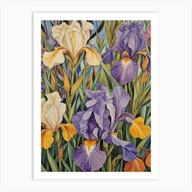 Pastel Irises no1 Art Print