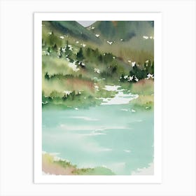 Pyrénées National Park France Water Colour Poster Art Print