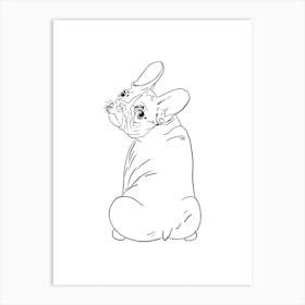 French Bulldog Frenchie Line Art Art Print