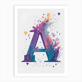 Colorful Letter A Illustration 48 Art Print