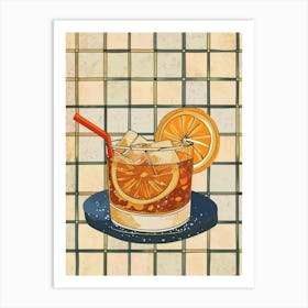 Old Fashioned Tiled Background 1 Art Print