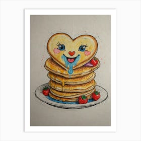 Heart Shaped Pancakes 2 Art Print