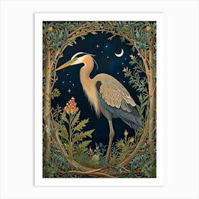 William Morris Blue Heron 2 Art Print