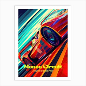 Monza Circuit Grand Prix Italy Digital Travel Illustration Art Print