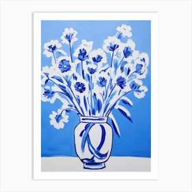 Blue And White Flowers Art Print