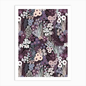 Modern Neutral Abstract Floral Wild Flower Meadow Painterly Art Print