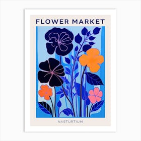 Blue Flower Market Poster Nasturtium 2 Art Print