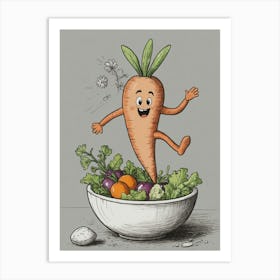 Carrot In A Bowl Art Print