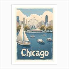 Aihrgdesign A Classic 1960s Travel Poster For Chicago 1 Art Print