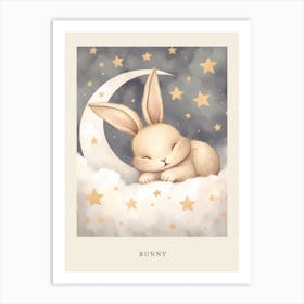 Sleeping Baby Bunny 2 Nursery Poster Art Print