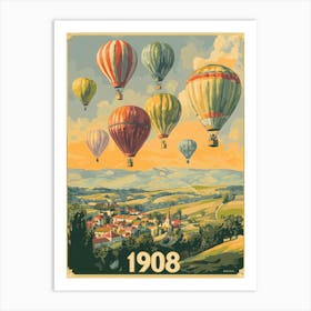 Aihrgdesign A Vintage Travel Poster Of A 1908 Hot Air Balloon D2ad81e6 8a1c 4aba 83d5 E019b5c935c4 2 Art Print