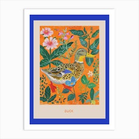 Spring Birds Poster Duck Art Print