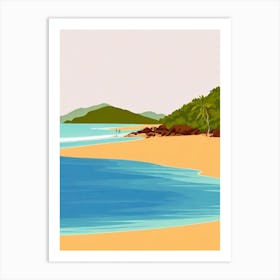 Trunk Bay Beach Us Virgin Islands Midcentury Art Print