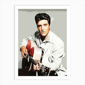 Elvis Presley guitar music Art Print