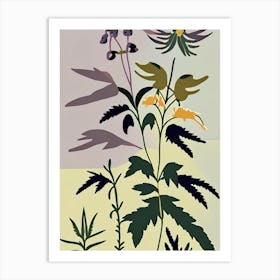 Hedge Nettle Wildflower Modern Muted Colours 1 Art Print
