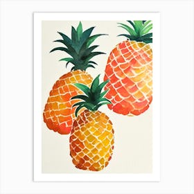 Pineapple Watercolour Fruit Painting Fruit Art Print