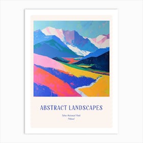 Colourful Abstract Tatra National Park Poland 1 Poster Blue Art Print