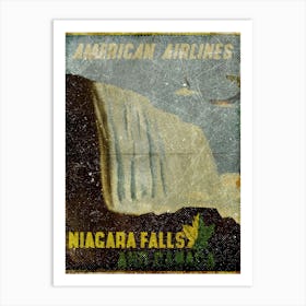 Vintage Travel Poster ― American Airlines Niagara Falls And Canada Art Print