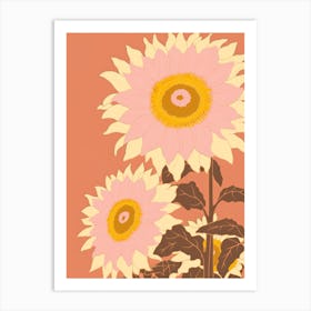 Sunflowers Flower Big Bold Illustration 4 Art Print