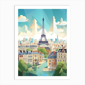 Paris, France, Geometric Illustration 1 Art Print